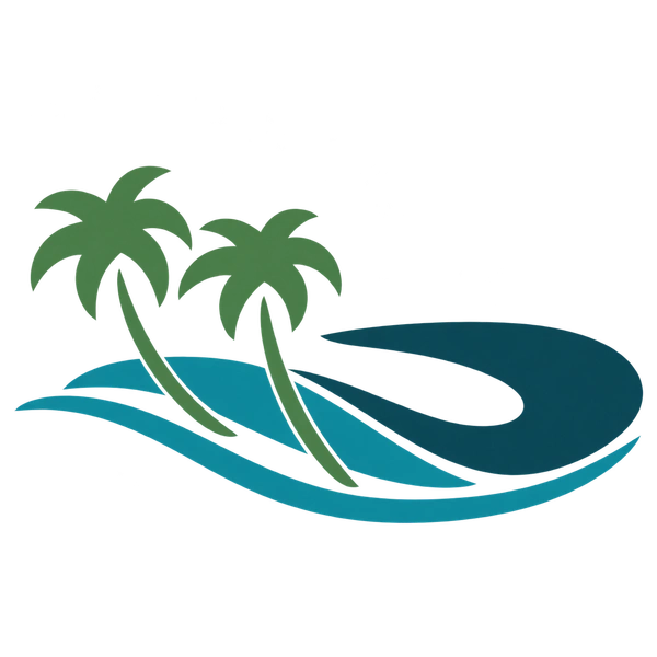 Big Sea Maldives palm and wave emblem